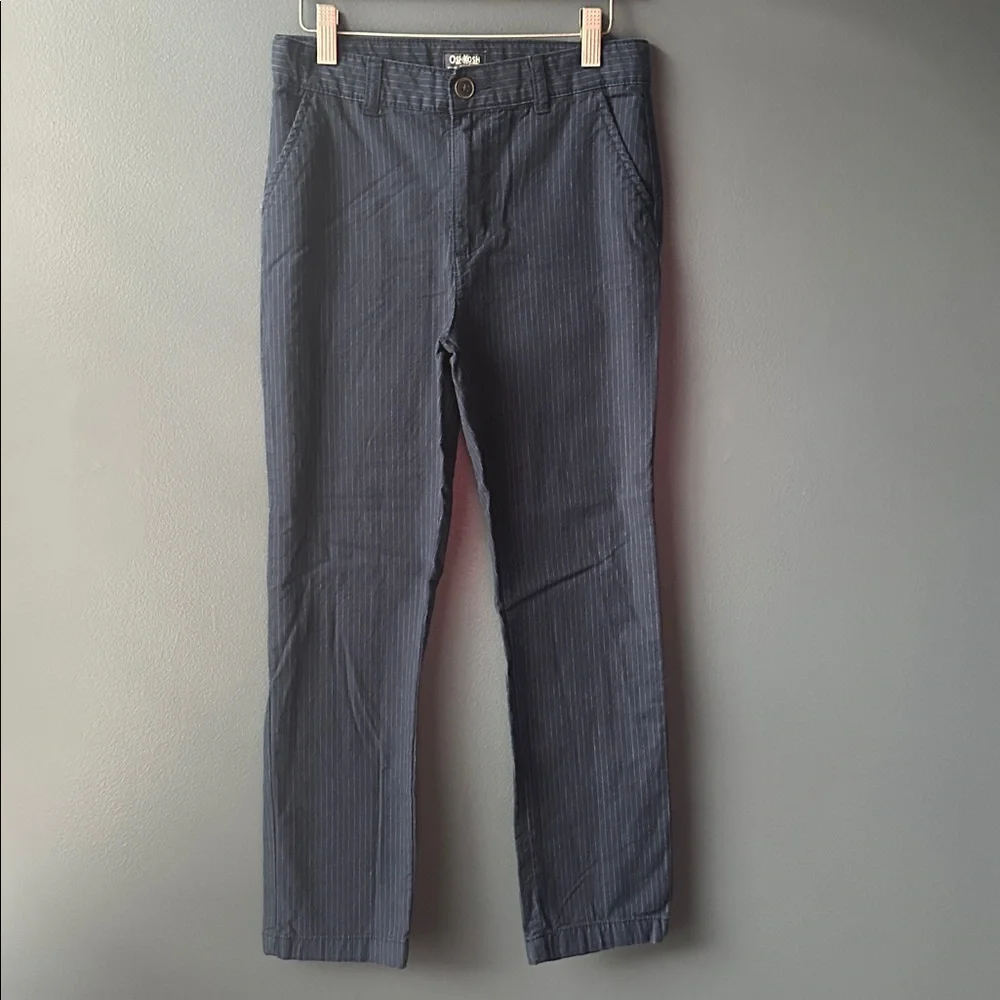 💙 OshKosh B'gosh boys pants navy blue and white stripes size 12 youth EUC